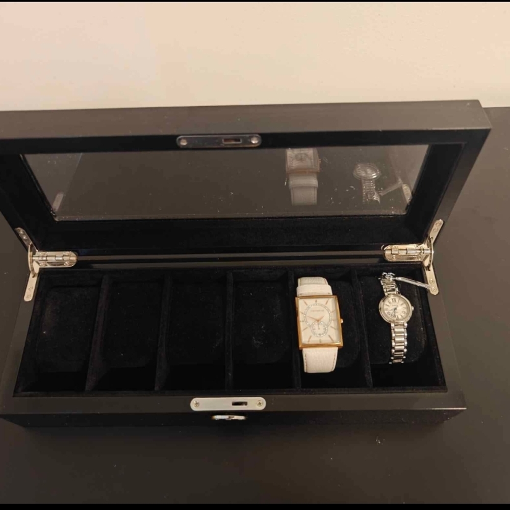 Black Watch Box with Two Watches